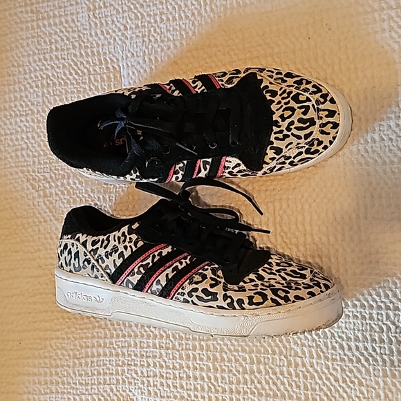 Adidas Rivalry Low Trainers Women's Leopard Print Sneakers - Picture 4 of 7